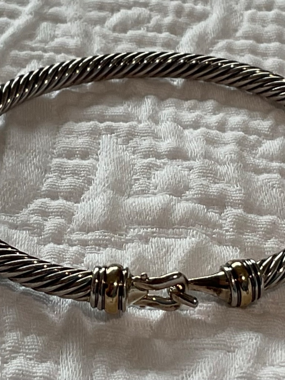 David Yurman Classic Cable Buckle Sterling Silver w 18K Yellow Gold - Picture 4 of 5